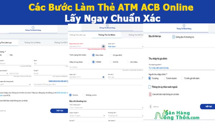 Các Bước Làm Thẻ ATM ACB Online Lấy Ngay Chuẩn Xác