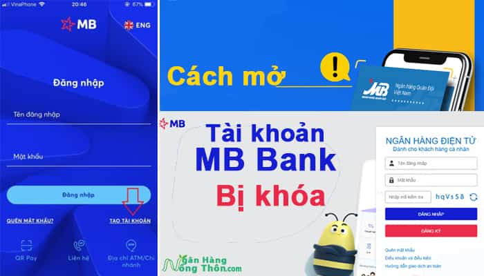Cách mở tài khoản, thẻ MB Bank Internet Banking bị khóa, lỗi gw18, gw21, gw26, gw485