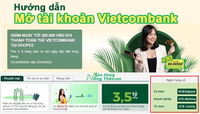 Hướng dẫn mở tài khoản Vietcombank trên điện thoại