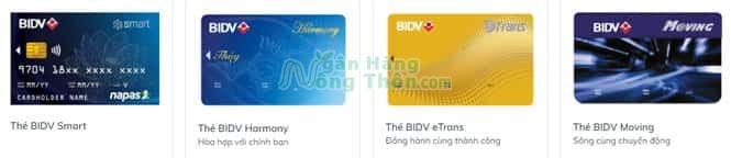 Các loại thẻ ATM BIDV và Biểu phí thẻ BIDV 2022