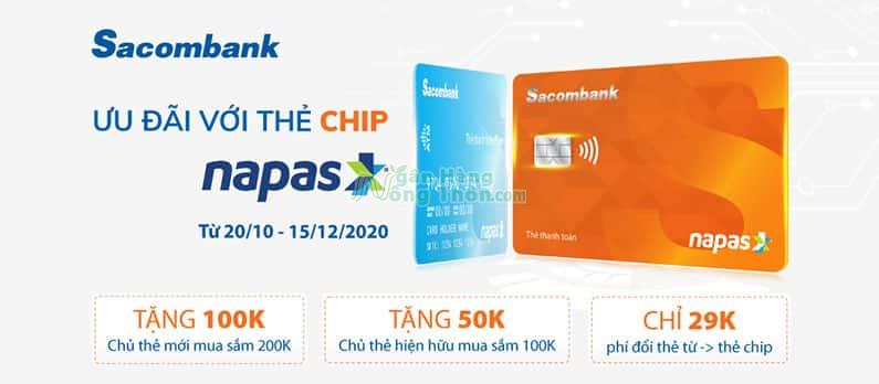 Cách đổi thẻ chip Sacombank online