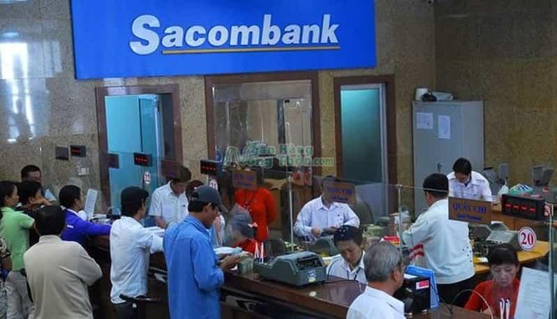 Quầy ngân hàng Sacombank