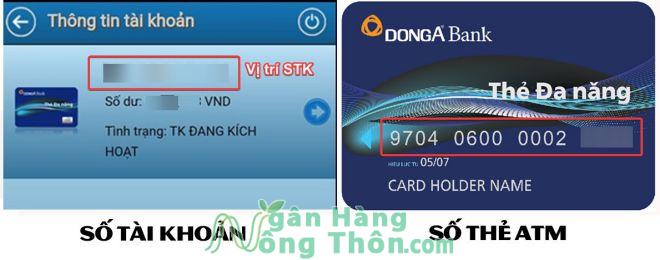 Phân biệt Số Tài khoản và Số thẻ ATM Đông Á Bank