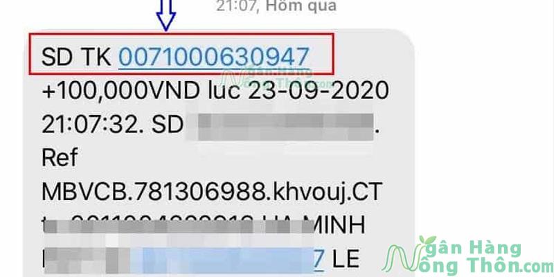 Tra cứu tài khoản ngân hàng qua SMS