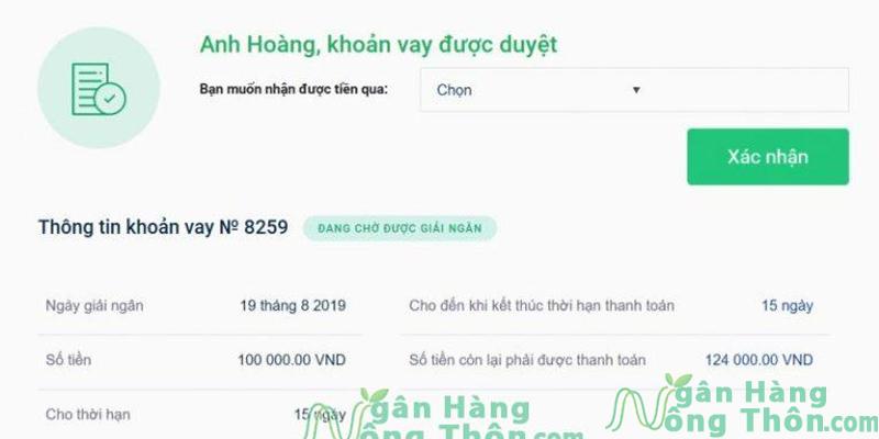 Khi nào nhận được tiền vay