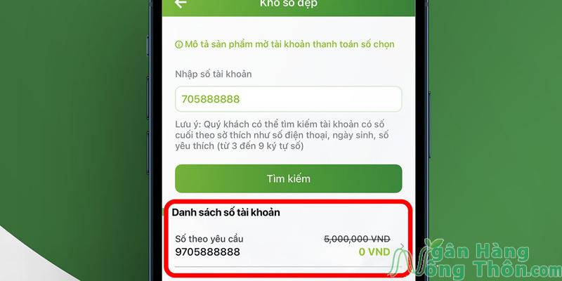 Tài khoản Vietcombank số đẹp