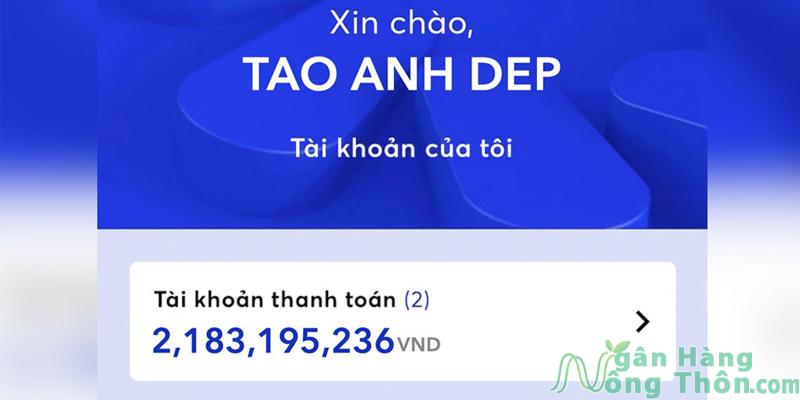 Số dư tài khoản ngân hàng