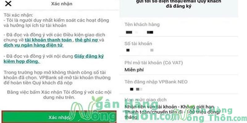 Xác nhận giao diện VP Bank