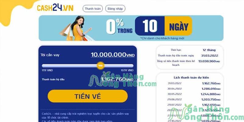 Các bước vay tiền online