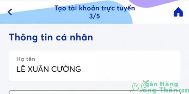 Cung cấp các thông tin cá nhân