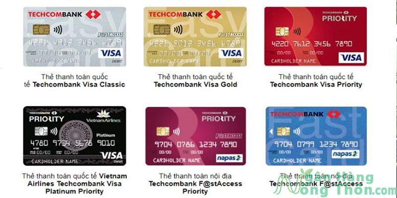 Các loại thẻ Techcombank