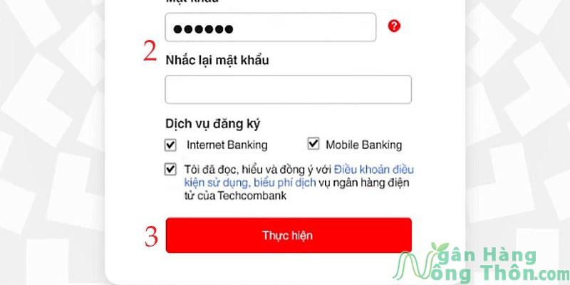 Tạo mật khẩu Techcombank