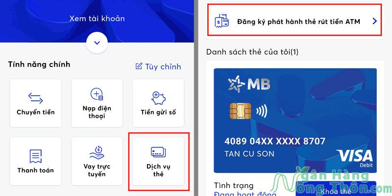 Dịch vụ thẻ MB Bank