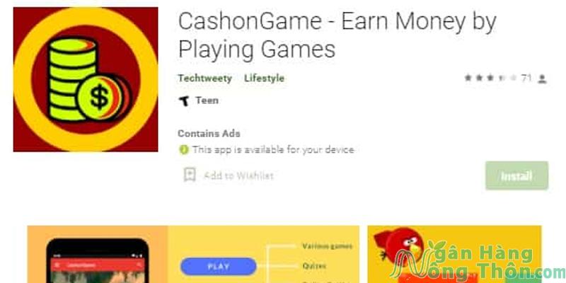 Kiếm tiền trên CashOnGame