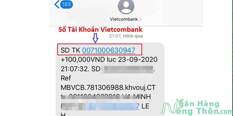 Số tài khoản ngân hàng Vietcombank