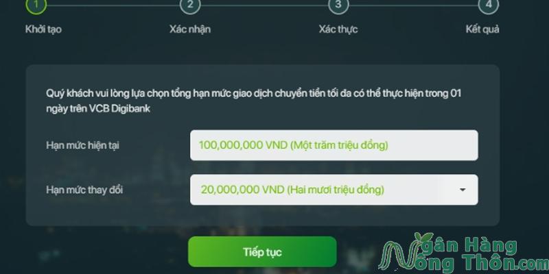 Hạn mức chuyển tiền Vietcombank