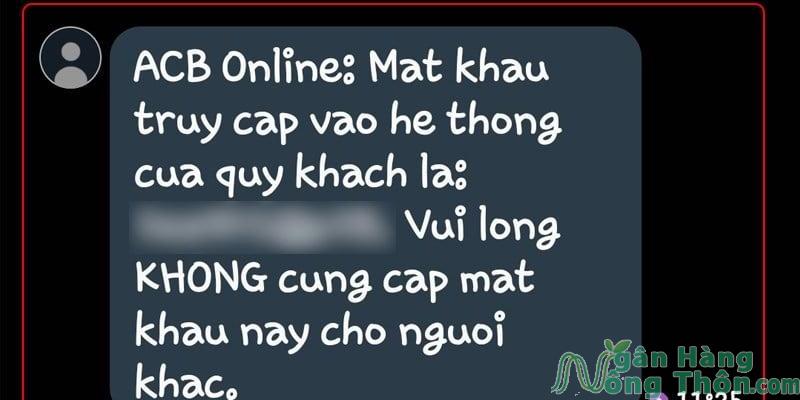 Mức phí lấy lại mật khẩu ACB