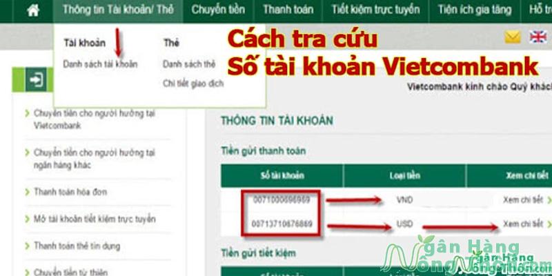 Tra cứu thông qua Internet Banking