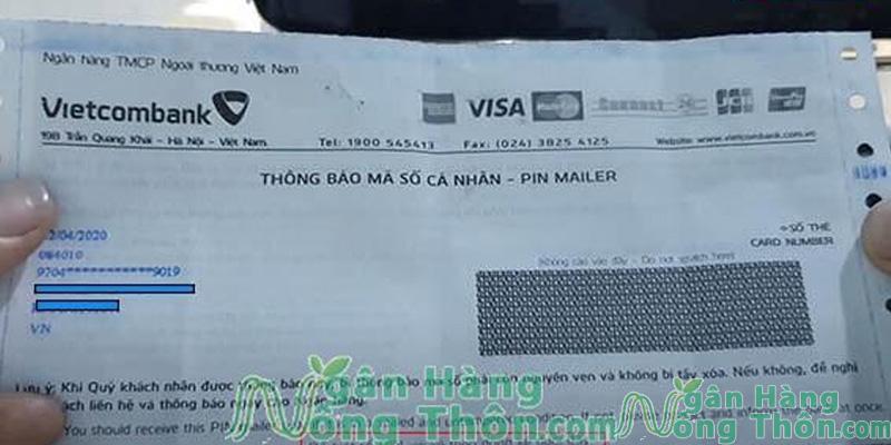 Thông tin số tài khoản trên phong thư