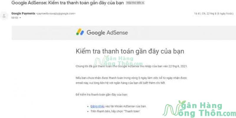 Theo dõi quá trình thanh toán Google Adsense