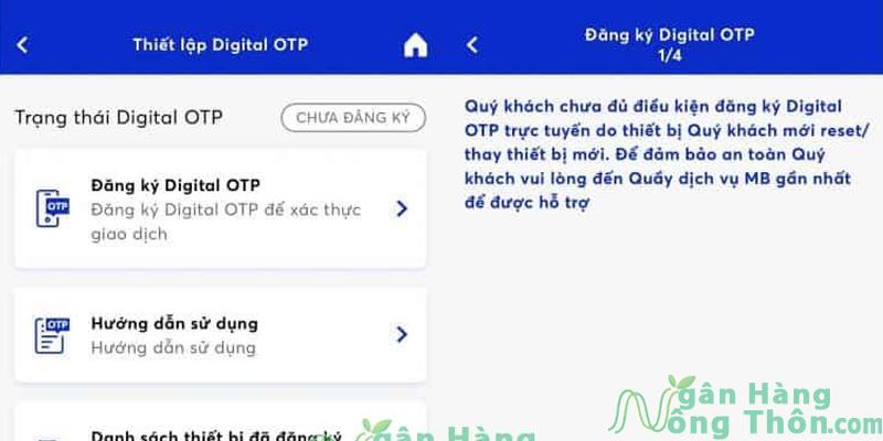 Đăng ký Digital OTP MBBank