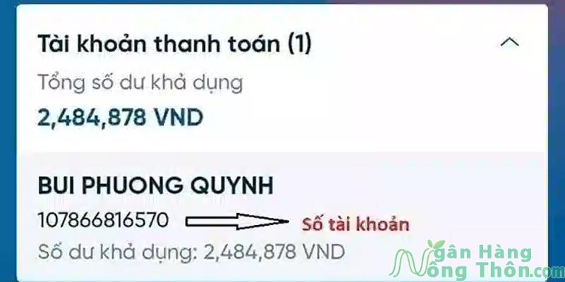 Số tài khoản Vietinbank