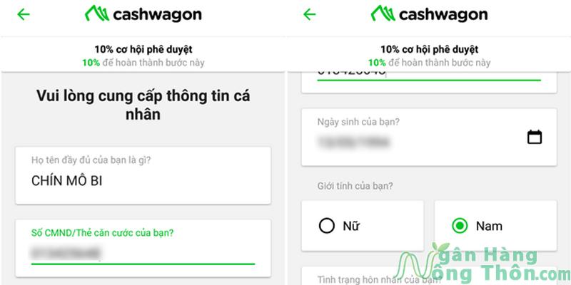 Các bước đăng ký vay Cashwagon