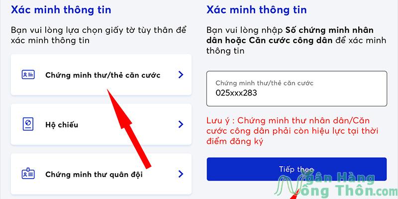 Điền thông tin cá nhân