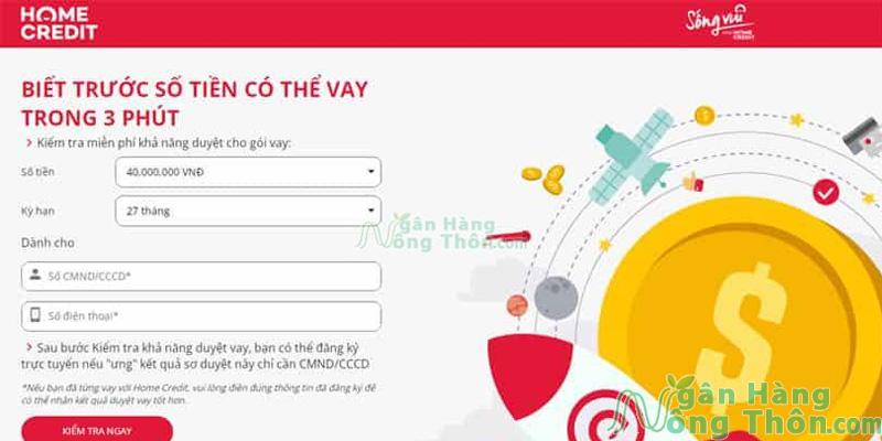 Các bước vay tiền Home Credit