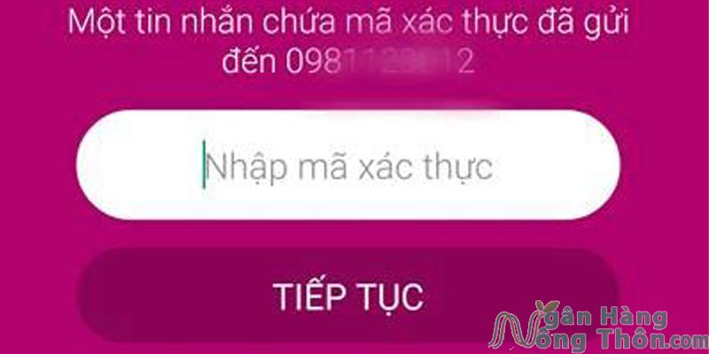 Nhập mã xác nhận OTP