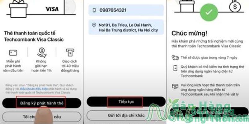 Đăng ký phát hành thẻ Techcombank