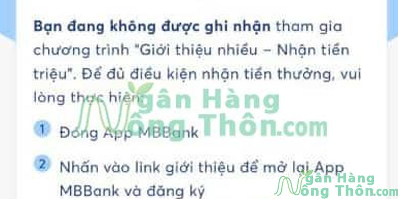 Lý do đăng ký tài khoản MBBank không nhận được tiền