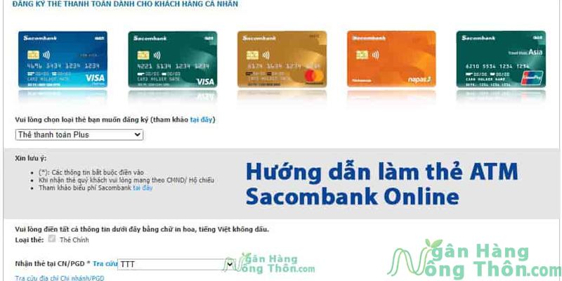 Làm thẻ ATM Sacombank mất bao nhiêu tiền? Bao lâu có?
