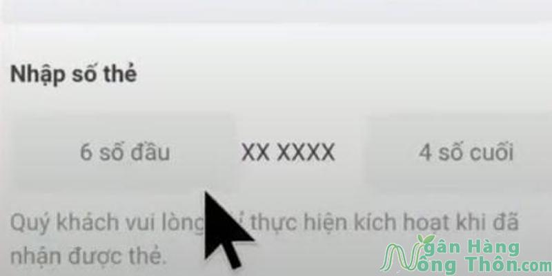 Nhập 6 số đầu và 4 số cuối trên thẻ Techcombank
