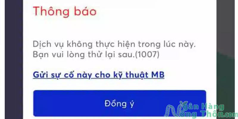 Lỗi giao dịch chưa hoàn tất MBBank