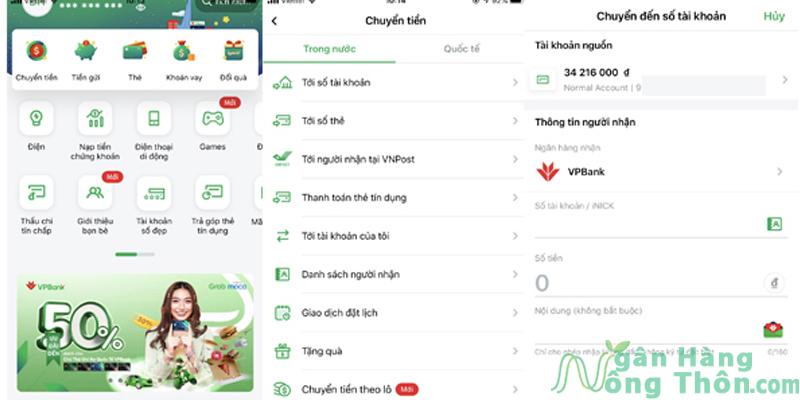 Chuyển tiền miễn phí trên VPBank