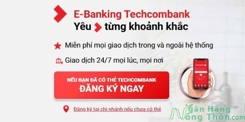 Có thể đăng ký ngay khi có thẻ Techcombank