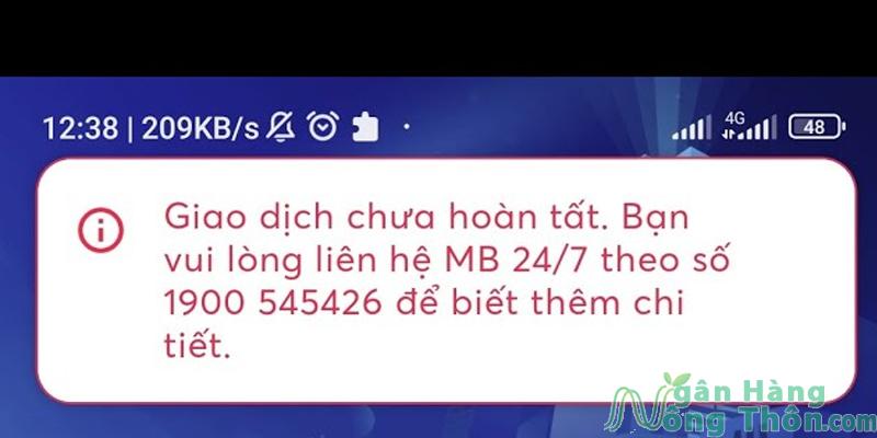 Giao dịch không thành công vãn bị trừ tiền