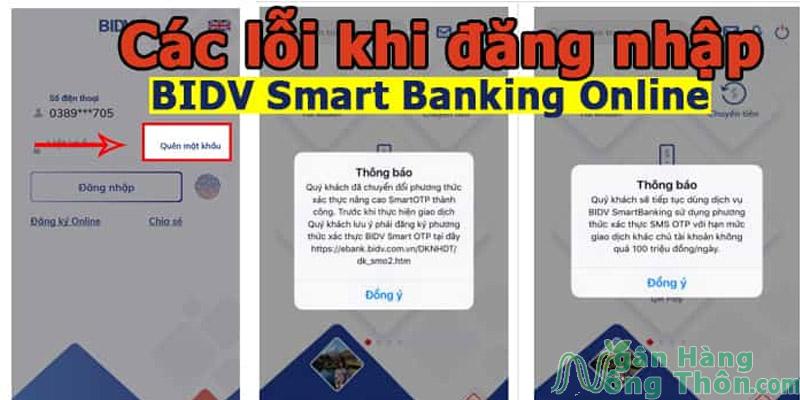 Các lỗi thường gặp khi đăng nhập BIDV Smart Banking Online và cách xử lý