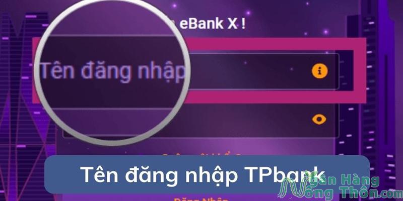 Điền thông tin đăng nhập TPBank