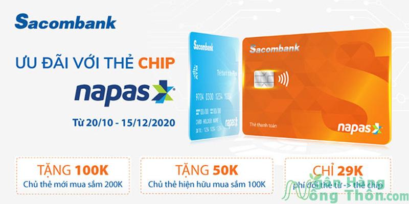 Thẻ Sacombank gắn chip