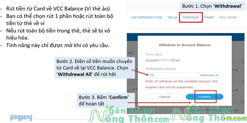 Chọn mục Withdraw