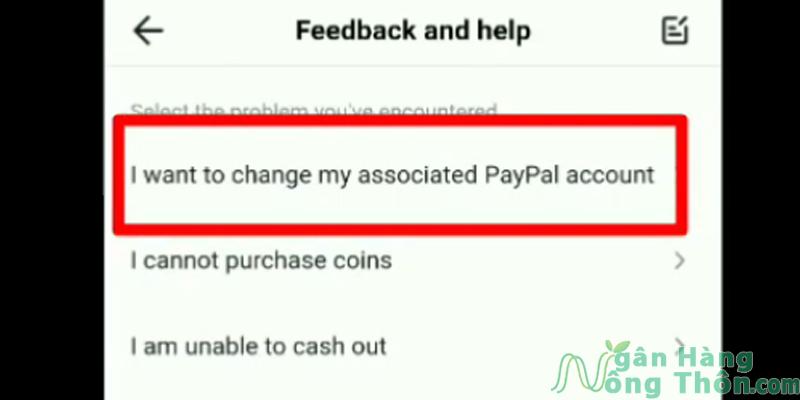 Chọn mục I want to change my associated Paypal Account