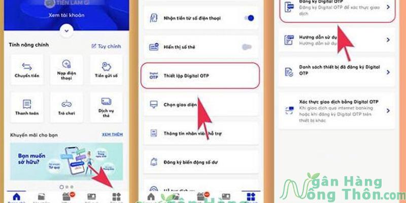 Các bước đăng ký Digital OTP MBBank