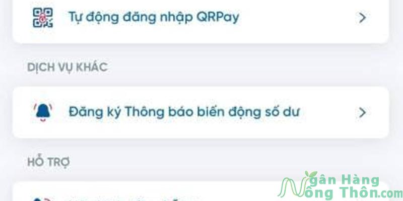 Chọn Đăng ký Thông báo biến động số dư.