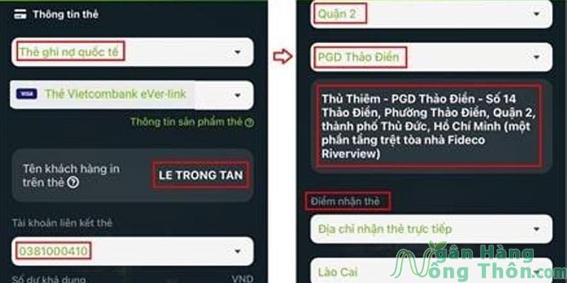 Mở thẻ Vietcombank eVer-Link trên app VCB Digibank