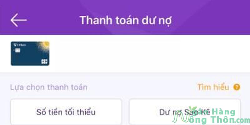 Nhập số tiền thanh toán