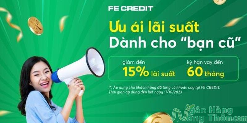 Dịch vụ gói vay thêm tại Fecredit