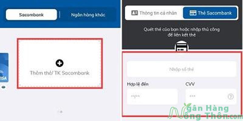 Chọn thêm thẻ Sacombank