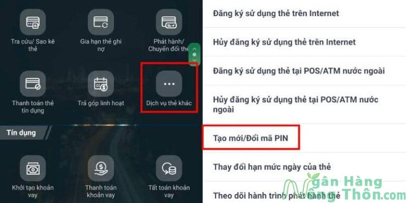 Đổi mã pin khác